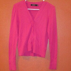 Ralph Lauren Black Label Woman Medium Pink Warm Button Down Long Sleeve Shirt